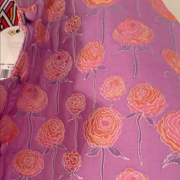 ICONIC LA VIE STYLE HOUSE Purple/Pink Orange Silk Brocade Long Caftan Coat NWT - Picture 6 of 11